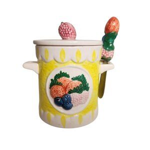 Market Basket Sigma the taste setter Vintage Jam Jelly Porcelain 1984 MCMLXXXIV